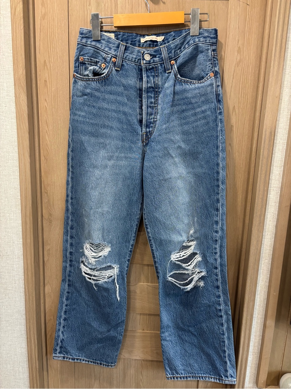 Levis Ribcage Straight Ankle Jeans Size 27 Big E Denim